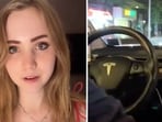 The YouTuber Naomi Seibt also added a short clip to the video showing the Tesla self-driving mode in action. The YouTuber Naomi Seibt also added a short clip to the video showing the Tesla self-driving mode in action.