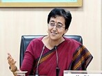 Delhi Chief Minister Atishi addresses during a meeting with the cabinet ministers and all the department heads, in New Delhi on Tuesday.