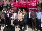 A delegation of diplomats from various countries at a polling booth in Budgam area to witness the polling process. A delegation of diplomats from various countries at a polling booth in Budgam area to witness the polling process.