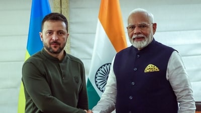 New York [US], Sep 24 (ANI): Prime Minister Narendra Modi meets Ukrainian President Volodymyr Zelenskyy, in New York on Tuesday. (File) (ANI)