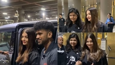 Aishwarya Rai and Aaradhya Bachchan were sen at the Mumbai airport. Aishwarya Rai and Aaradhya Bachchan were sen at the Mumbai airport.