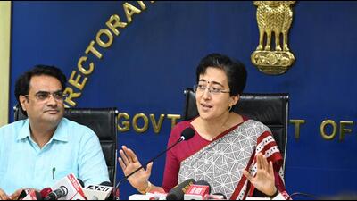 Chief Minister of Delhi Atishi during a press conference at Delhi Secretariat on Wednesday. (Arvind Yadav/HT PHOTO) Chief Minister of Delhi Atishi during a press conference at Delhi Secretariat on Wednesday. (Arvind Yadav/HT PHOTO)