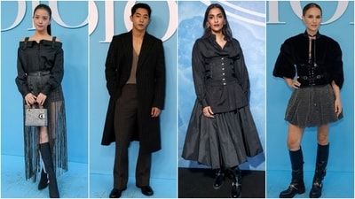 The colour black reigned supreme at Dior's Women Ready-To-Wear Spring Summer 2025 show during Paris Fashion Week. Maria Grazia Chiuri showcased her collection to a star-studded crowd that included starlets like Blackpink's Jisoo, Twenty-Five Twenty-One actor Nam Joo-hyuk, Sonam Kapoor, Natalie Portman, Rosamund Pike, and others. See who wore what to the glittering event. The colour black reigned supreme at Dior's Women Ready-To-Wear Spring Summer 2025 show during Paris Fashion Week. Maria Grazia Chiuri showcased her collection to a star-studded crowd that included starlets like Blackpink's Jisoo, Twenty-Five Twenty-One actor Nam Joo-hyuk, Sonam Kapoor, Natalie Portman, Rosamund Pike, and others. See who wore what to the glittering event. 