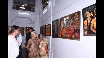 Governor Anandiben Patel at Mahatma Gandhi Kashi Vidyapeeth in Varanasi on Wednesday. (Rajesh Kumar/HT) Governor Anandiben Patel at Mahatma Gandhi Kashi Vidyapeeth in Varanasi on Wednesday. (Rajesh Kumar/HT)