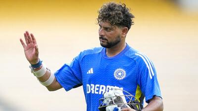 India spinner Kuldeep Yadav during a practice session ahead of the Bangladesh Test. (PTI) India spinner Kuldeep Yadav during a practice session ahead of the Bangladesh Test. (PTI)