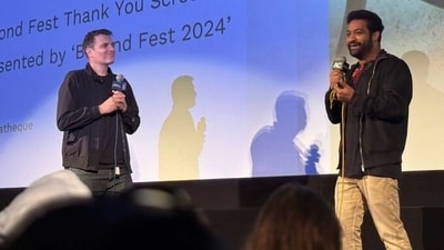 Jr NTR looked excited to talk about his upcoming film Devara: Part 1 at Beyond Fest. Jr NTR looked excited to talk about his upcoming film Devara: Part 1 at Beyond Fest.