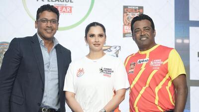 Mahesh Bhupathi, Sania Mirza and Leander Paes during the Tennis Premier League auction in Mumbai. (HT) Mahesh Bhupathi, Sania Mirza and Leander Paes during the Tennis Premier League auction in Mumbai. (HT)
