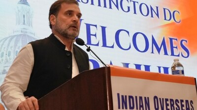 LoP in Lok Sabha and Congress MP Rahul Gandhi addresses the Indian Diaspora, in Washington DC, USA, Tuesday, Sept 10, 2024. (PTI Photo) (PTI) LoP in Lok Sabha and Congress MP Rahul Gandhi addresses the Indian Diaspora, in Washington DC, USA, Tuesday, Sept 10, 2024. (PTI Photo) (PTI)