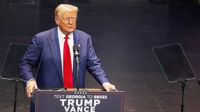 Republican presidential nominee and former US President Donald Trump in Georgia on Tuesday. (Reuters) Republican presidential nominee and former US President Donald Trump in Georgia on Tuesday. (Reuters)
