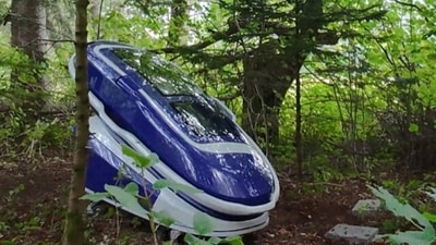 A handout picture released by "The Last Resort" and taken on the morning of September 23, 2024 shows the Sarco pod at the location where it was allegedly used by a 64-year-old American woman (AFP) A handout picture released by "The Last Resort" and taken on the morning of September 23, 2024 shows the Sarco pod at the location where it was allegedly used by a 64-year-old American woman (AFP)