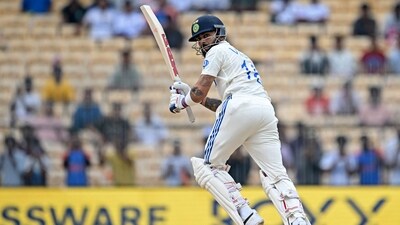 India's Virat Kohli plays a shot during the first day of the first Test cricket match between India and Bangladesh at the M.A. Chidambaram Stadium in Chennai on September 19, 2024. (AFP) India's Virat Kohli plays a shot during the first day of the first Test cricket match between India and Bangladesh at the M.A. Chidambaram Stadium in Chennai on September 19, 2024. (AFP)