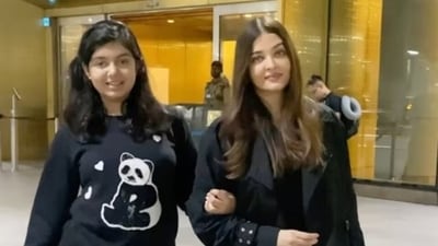 Aishwarya Rai and Aaradhya Bachchan at the airport. Aishwarya Rai and Aaradhya Bachchan at the airport.