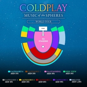 The seating arrangement for Abu Dhabi concert.