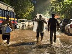 Water logging in Chuna Bhatti area due to Heavy rain. Heavy rain continued to several parts of Mumbai city and suburbs, as the India Meteorological Department (IMD) issued an orange alert for heavy rainfall in Mumbai and Thane. Mumbai on Wednesday.