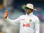 Bangladesh's Shakib Al Hasan during the first day of the first Test cricket match between India and Bangladesh Bangladesh's Shakib Al Hasan during the first day of the first Test cricket match between India and Bangladesh