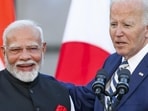 President Joe Biden and Prime Minister Narendra Modi at the Quadrilateral Cancer Moonshot initiative event on the sidelines of the Quad Leaders Summit at Archmere Academy in Claymont, Delaware. (PTI) President Joe Biden and Prime Minister Narendra Modi at the Quadrilateral Cancer Moonshot initiative event on the sidelines of the Quad Leaders Summit at Archmere Academy in Claymont, Delaware. (PTI)