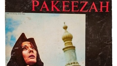 5. Pakeezah (1972), directed by Kamal Amrohi and starring Meena Kumari, Raaj Kumar and Ashok Kumar, portrays the story of Sahibjaan, a Lucknow based Tawaif and her tragic love story with the son of a nawab. This vinyl cover features the real life married couple Meena Kumari and Kamal Amrohi on the sets of Pakeezah. Pakeezah (1972), Vinyl Cover, POP.18140, Gift from Richa and Jamshed Chinoy, MAP Bengaluru 5. Pakeezah (1972), directed by Kamal Amrohi and starring Meena Kumari, Raaj Kumar and Ashok Kumar, portrays the story of Sahibjaan, a Lucknow based Tawaif and her tragic love story with the son of a nawab. This vinyl cover features the real life married couple Meena Kumari and Kamal Amrohi on the sets of Pakeezah. Pakeezah (1972), Vinyl Cover, POP.18140, Gift from Richa and Jamshed Chinoy, MAP Bengaluru