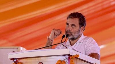 Congress leader Rahul Gandhi addressing a Congress rally at Assandh in Karnal district on Thursday in the run-up to the October 5 assembly elections in Haryana. (PTI Photo) Congress leader Rahul Gandhi addressing a Congress rally at Assandh in Karnal district on Thursday in the run-up to the October 5 assembly elections in Haryana. (PTI Photo)
