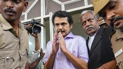 Former Tamil Nadu minister V Senthil Balaji. (PTI Photo) Former Tamil Nadu minister V Senthil Balaji. (PTI Photo)