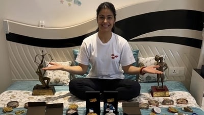 Olympic medalist Manu Bhaker poses with all her medals. (X/Manu Bhaker) Olympic medalist Manu Bhaker poses with all her medals. (X/Manu Bhaker)