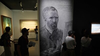 Visitors looks at works on display by Vincent van Gogh at the official unveiling of Christie�s new Asia Pacific headquarters at the Henderson Centre in Hong Kong on September 20, 2024. (Photo by Peter PARKS / AFP) / RESTRICTED TO EDITORIAL USE - MANDATORY MENTION OF THE ARTIST UPON PUBLICATION - TO ILLUSTRATE THE EVENT AS SPECIFIED IN THE CAPTION (AFP) Visitors looks at works on display by Vincent van Gogh at the official unveiling of Christie�s new Asia Pacific headquarters at the Henderson Centre in Hong Kong on September 20, 2024. (Photo by Peter PARKS / AFP) / RESTRICTED TO EDITORIAL USE - MANDATORY MENTION OF THE ARTIST UPON PUBLICATION - TO ILLUSTRATE THE EVENT AS SPECIFIED IN THE CAPTION (AFP)