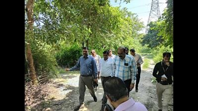 LDA officials inspecting the site of the biodiversity park. (Sourced) LDA officials inspecting the site of the biodiversity park. (Sourced)