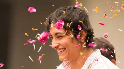 Vinesh had received a hero's welcome after returning to India from Paris. (PTI) Vinesh had received a hero's welcome after returning to India from Paris. (PTI)
