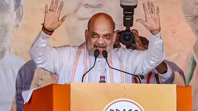 Union Home Minister and BJP leader Amit Shah speaks during a public meeting for J&K Assembly elections, in Udhampur district (PTI Photo) (PTI) Union Home Minister and BJP leader Amit Shah speaks during a public meeting for J&K Assembly elections, in Udhampur district (PTI Photo) (PTI)