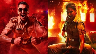 Ranveer Singh and Deepika Padukone's first looks for Singham Again Ranveer Singh and Deepika Padukone's first looks for Singham Again