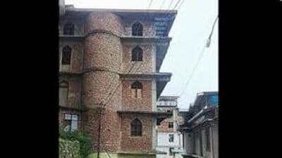 The alleged illegal structure of the mosque in Shimla’s Sanjauli. (File) The alleged illegal structure of the mosque in Shimla’s Sanjauli. (File)