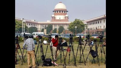 Tripods of TV crew stand in front of the Supreme Court. (Reuters file photo) Tripods of TV crew stand in front of the Supreme Court. (Reuters file photo)