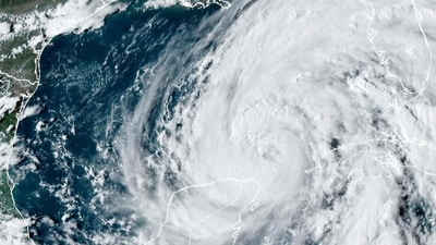 This GOES-16 GeoColor satellite image taken at 5:51 p.m. EDT and provided by National Oceanic and Atmospheric Administration (NOAA) shows Hurricane Helene in the Gulf of Mexico, Wednesday, Sept. 25 2024. (NOAA via AP) This GOES-16 GeoColor satellite image taken at 5:51 p.m. EDT and provided by National Oceanic and Atmospheric Administration (NOAA) shows Hurricane Helene in the Gulf of Mexico, Wednesday, Sept. 25 2024. (NOAA via AP)