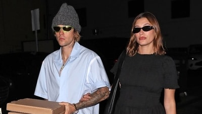 Hailey Bieber was seen stylishly embracing pregnancy in a puffball mini dress during an outing with Justin Bieber. (Instagram) Hailey Bieber was seen stylishly embracing pregnancy in a puffball mini dress during an outing with Justin Bieber. (Instagram)