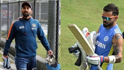 Dinesh Karthik rushed to support Virat Kohli. Dinesh Karthik rushed to support Virat Kohli.