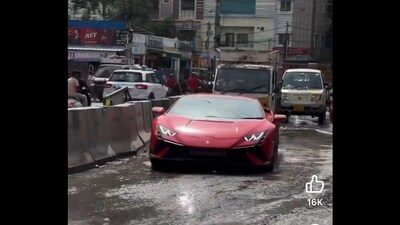 Lamborghini seen on the roads of Telangana. Lamborghini seen on the roads of Telangana.