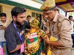 A Bangladeshi supporter after he was allegedly heckled by miscreants during the first day of the 2nd cricket Test match 