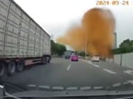 A pipeline burst in China created a 'poop fountain' that drenched cars and pedestrians alike. A pipeline burst in China created a 'poop fountain' that drenched cars and pedestrians alike.