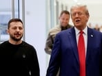 Republican presidential nominee and former U.S. President Donald Trump and Ukraine's President Volodymyr Zelenskiy meet at Trump Tower in New York City, U.S., September 27, 2024.  REUTERS/Shannon Stapleton REFILE - QUALITY REPEAT