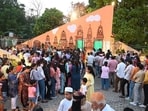 Visitors thronging the UP Darshan Park