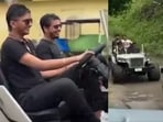 The viral video shows four people driving through Jaipur in an open jeep.