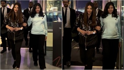 At Mumbai airport, Aishwarya Rai and Aaradhya Bachchan turned heads in stylish outfits ahead of the IIFA event in Dubai. (HT photo/VarinderChawla) At Mumbai airport, Aishwarya Rai and Aaradhya Bachchan turned heads in stylish outfits ahead of the IIFA event in Dubai. (HT photo/VarinderChawla)