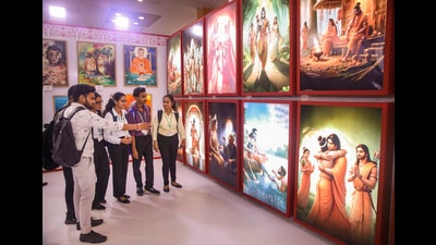 Greater Noida: People visit the 2nd edition of the Uttar Pradesh International Trade Show, in Greater Noida (PTI) Greater Noida: People visit the 2nd edition of the Uttar Pradesh International Trade Show, in Greater Noida (PTI)