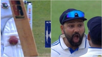 Rohit Sharma was left stunned as Shadman Islam was adjudged out (X) Rohit Sharma was left stunned as Shadman Islam was adjudged out (X)