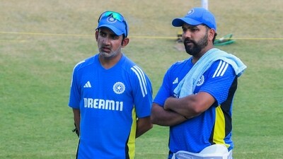 Indian cricket team head coach Gautam Gambhir with captain Rohit Sharma during a training session (PTI) Indian cricket team head coach Gautam Gambhir with captain Rohit Sharma during a training session (PTI)