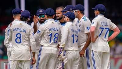 India's Akash Deep with teammates celebrates (PTI) India's Akash Deep with teammates celebrates (PTI)