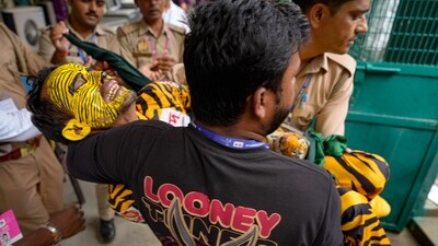 A Bangladeshi supporter after he was heckled by miscreants during the first day of the 2nd cricket Test match between India and Bangladesh at the Green Park Stadium, in Kanpur, Friday, Sept. 27 (PTI) A Bangladeshi supporter after he was heckled by miscreants during the first day of the 2nd cricket Test match between India and Bangladesh at the Green Park Stadium, in Kanpur, Friday, Sept. 27 (PTI)