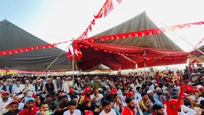 The crowd at a rally of the National Conference. The crowd at a rally of the National Conference.
