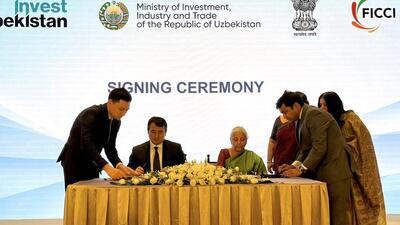 The treaty was signed by Indian finance minister Nirmala Sitharaman and Uzbekistan’s deputy prime minister Khodjayev Jamshid Abdukhakimovich at Tashkent (X/FinMinIndia)