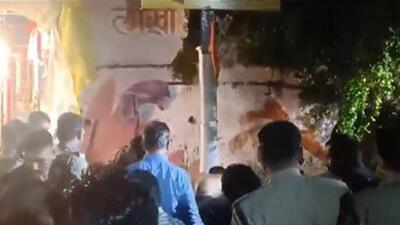 Two of the four persons injured in the incident have been taken to a hospital in Indore (Screengrab) Two of the four persons injured in the incident have been taken to a hospital in Indore (Screengrab)