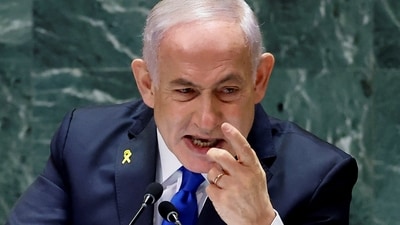 Israel's Prime Minister Benjamin Netanyahu addresses the 79th United Nations General Assembly (Reuters) (REUTERS)